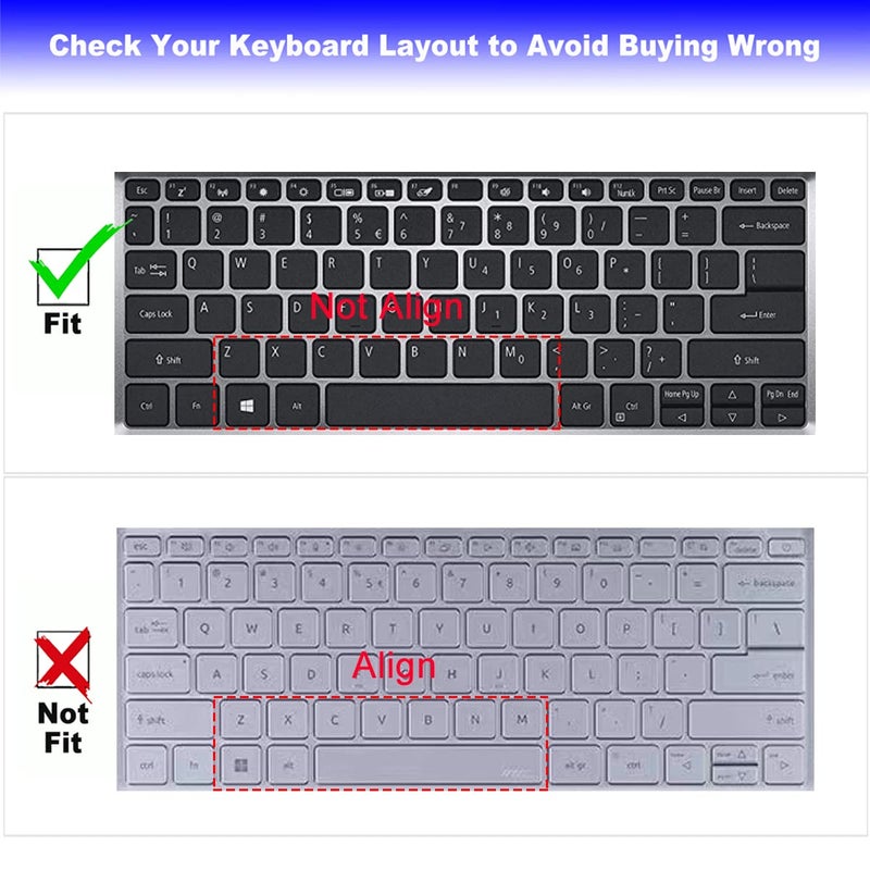 MUBUY-GOL Keyboard Cover for Acer Swift 3 SF314-43/42 SF314-59/53/54/55/55G/56/57 14" |Swift 5 SF514-51/52T/52TP/53T/54T |Swift 1 SF113-31 SF114-32 |Acer Spin3 SP314-51/52/53GN/54N |Spin 5 SP513-52N/53N/54N - Image 2